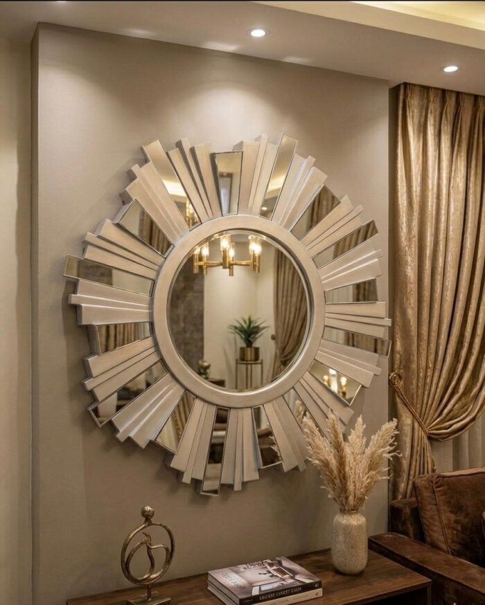 Luxury Handmade Sunburst Wall Mirror – Modern Decorative Statement Mirror (110 cm) - Image 2