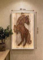 Hand-Carved Wooden Horse Wall Art – Handmade Engraved Rustic Wood Decor - Image 4