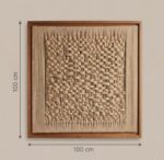 Handmade Woven Fiber Wall Art – Macrame Textile Wall Hanging with Optional Wooden Frame - Image 2