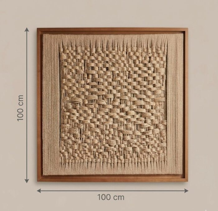 Handmade Woven Fiber Wall Art – Macrame Textile Wall Hanging with Optional Wooden Frame - Image 2