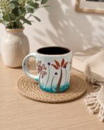 Artisanal Geometric Blue Stone Mug