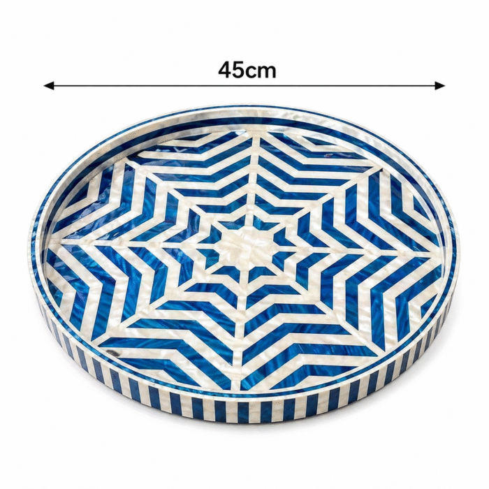 Azure Star Pattern Mother of Pearl Wooden Tray - Image 2