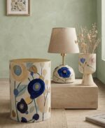 Handmade Natural Wood Floral Vase – Rustic Hand-Painted Wooden Decor - Image 2