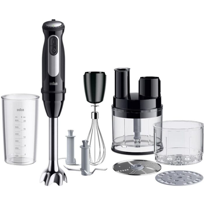 Braun MultiQuick 5 Hand Blender MQ55755M 1000W with 1.5L Chopper - Black - Image 1