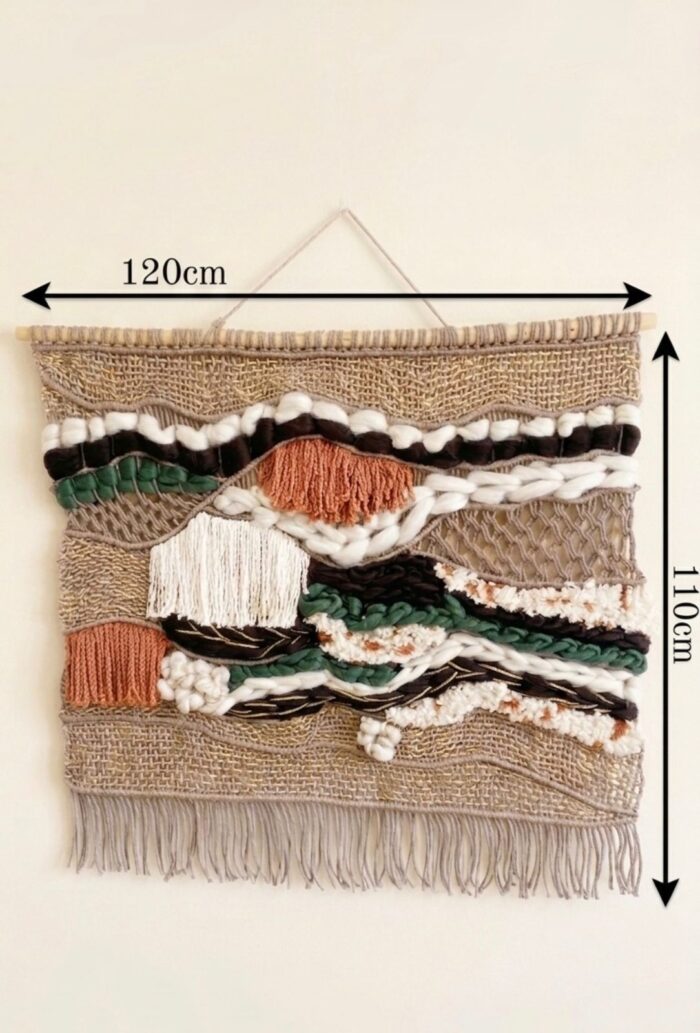 Handmade Large Boho Macrame Wall Hanging – Textured Fiber Art Tapestry - Image 2