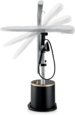 Kenwood GSP80.400 Garment Steamer, 2280W, 2L Tank, 95g/min Continuous Steam, 3-Position Ironing Board, Digital Hand & Base Control, Auto Shut-Off, Matte Black with Gold
