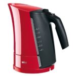 Braun MultiQuick 3 WK300 Electric Kettle, 1.7 Liter, Cordless, Rapid Boil with Anti-Scale Filter and Safety Features – Red