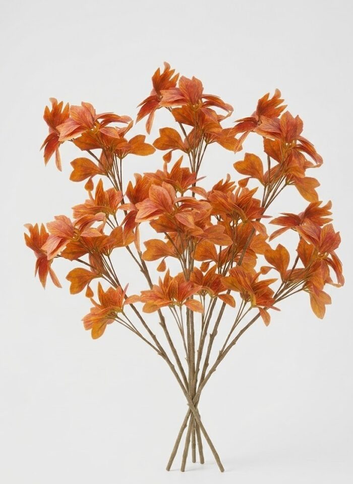 Artificial Plant Branches For Home and Office Decor Premium Plastic Autumn Orange - Image 4