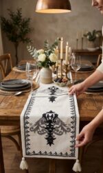 Royal Arabesque Heritage Gray Table Runner - Image 2