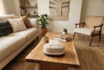 Storage Basket & Tissue Box Cover Set For Home Organizing & Styling, Handcrafted Jute, Beige & Navy Blue - Image 3