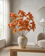 Artificial Plant Branches For Home and Office Decor Premium Plastic Autumn Orange - Image 5