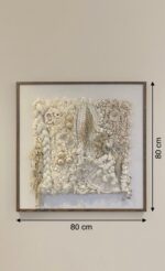 Organic Fiber & Seashell Relief Wall Art – Handmade Textured Frame - Image 2