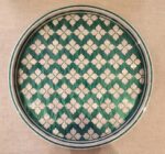Classic Quatrefoil Emerald Green Wooden Serving Tray, 45 cm