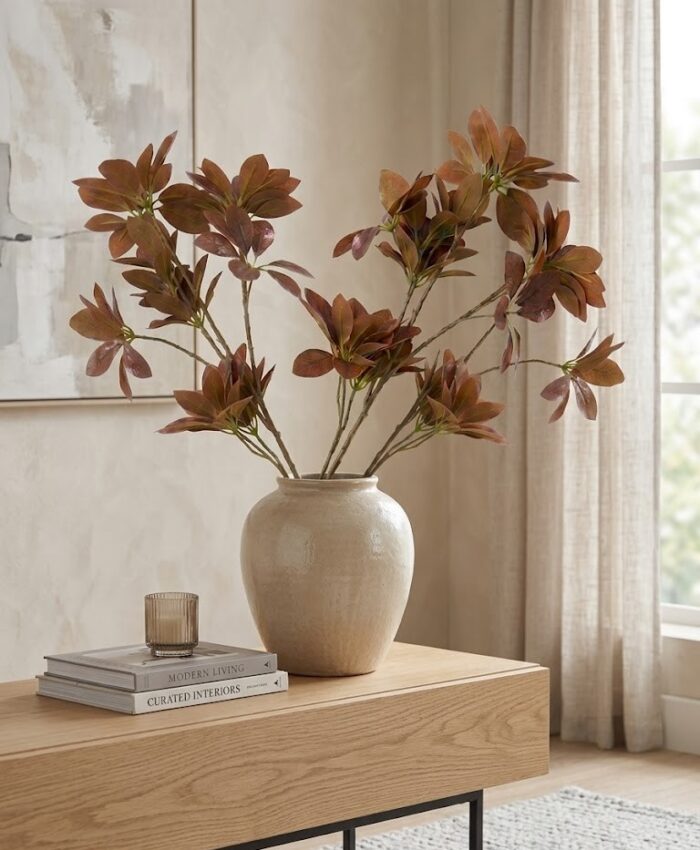 Artificial Plant Branches For Home and Office Decor Premium Plastic Autumn Green - Image 5