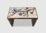 Luxury Handcrafted Mother of Pearl Inlaid Wooden Side Table – Multi Color - Image 8