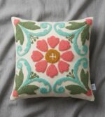 Handmade Cushion For Home Decor, Fabric Boho Floral Pattern - 45x45 cm