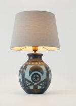Table Lamp, Neo-Traditional Celestial, Bedside & Living Room, Poetry, Dark Brown & Blue - Image 2