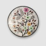 Luxury Handcrafted Mother of Pearl Wooden Round Drum Stool & Side Table, Multi Color - Image 4