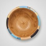 Woden Bowl Vase, Rustic Hand-Painted, Tabletop Styling, Multicolor - Image 3