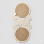 Table Runner, Elegant Geometric, Heat Resistant Dining Decor, Cottonand jute, white&Beige