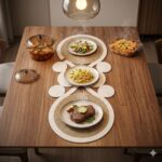 Table Runner, Elegant Geometric, Heat Resistant Dining Decor, Cottonand jute, white&Beige - Image 2