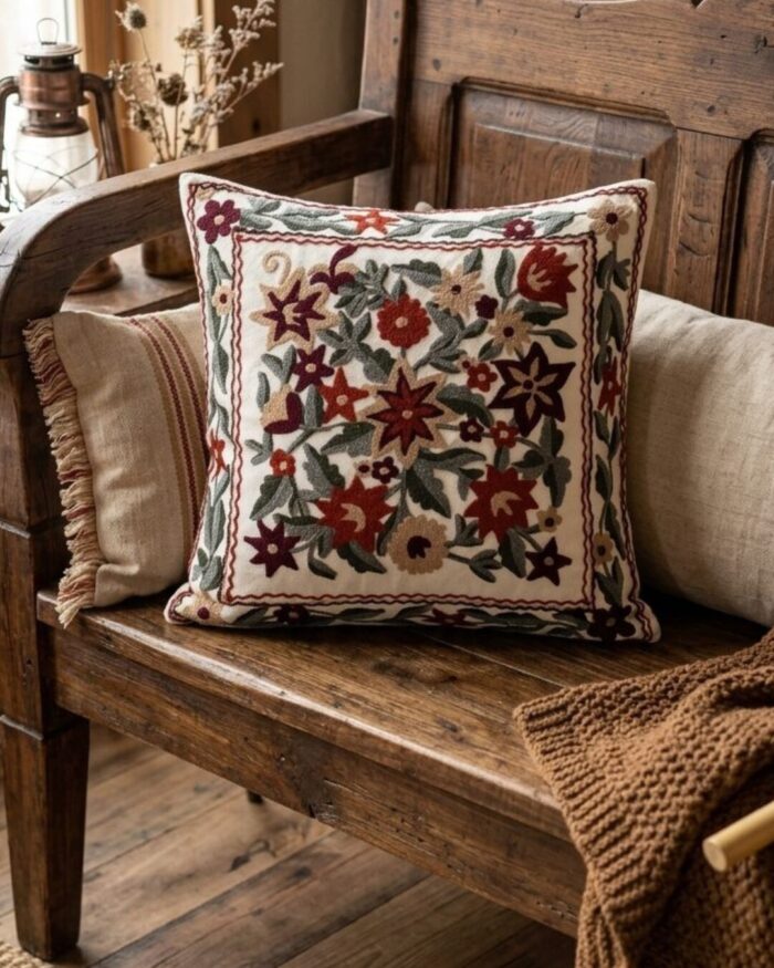 Floral Embroidery Decorative cushion - Image 2