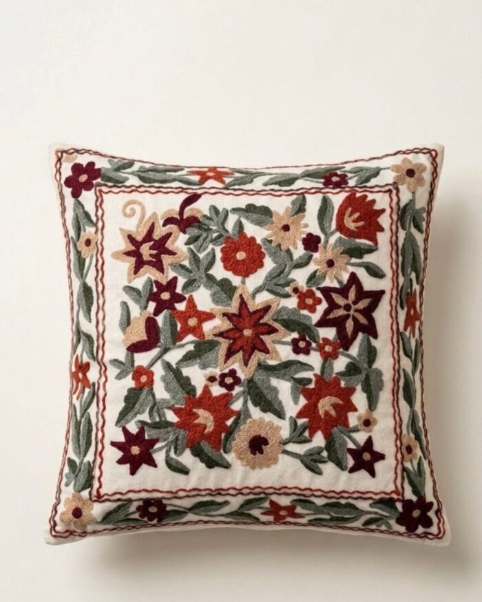 Floral Embroidery Decorative cushion - Image 1