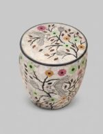Luxury Handcrafted Mother of Pearl Wooden Round Drum Stool & Side Table, Multi Color - Image 3
