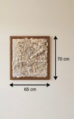 Neutral Fiber & Shell Mixed Media Wall Art – Handwoven Textured Piece - Image 2