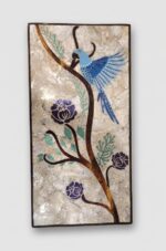 Luxury Handcrafted Mother of Pearl Inlaid Wooden Side Table – Multi Color - Image 3