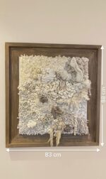 Handwoven Fiber & Shell Textured Wall Art – Organic Neutral Relief Frame - Image 3