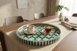 Classic Quatrefoil Emerald Green Wooden Serving Tray, 45 cm - Image 2