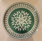 Emerald Green Mosaic Bloom Wooden Serving Tray, 45 cm