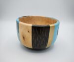 Woden Bowl Vase, Rustic Hand-Painted, Tabletop Styling, Multicolor - Image 2