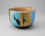 Woden Bowl Vase, Rustic Hand-Painted, Tabletop Styling, Multicolor