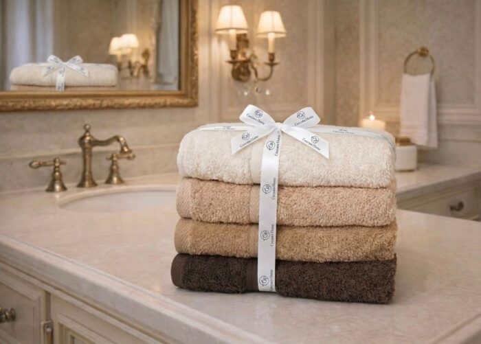 Luxury 4-Piece Cotton Towel Set – Ultra Soft & Highly Absorbent Bathroom Towels – Available in 3 Elegant Colors - Image 3