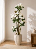 Artificial White Magnolia Tree – 160 CM Decorative Floor Plant - Image 2