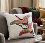 Embroidered Hummingbird Decorative Throw Pillow  | Handmade Bird Cushion | Boho Home Decor - Image 2