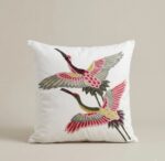 Embroidered Hummingbird Decorative Throw Pillow  | Handmade Bird Cushion | Boho Home Decor - Image 4