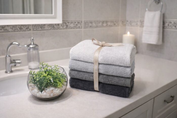 Luxury 4-Piece Cotton Towel Set – Ultra Soft & Highly Absorbent Bathroom Towels – Available in 3 Elegant Colors - Image 2