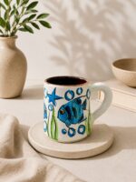 Azure Reef Artisan  Mug – Hand-Painted Coastal Coffee Cup