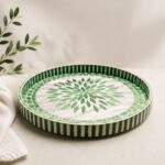 Verdant Bloom Hand-Painted Decorative Tray