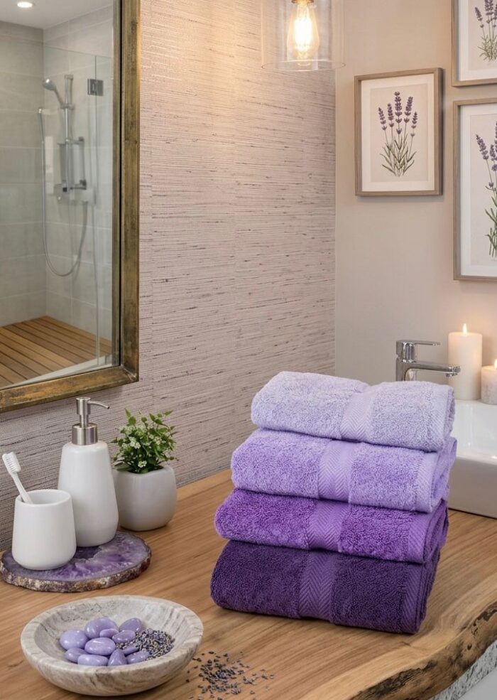 Luxury 4-Piece Cotton Towel Set – Ultra Soft & Highly Absorbent Bathroom Towels – Available in 3 Elegant Colors - Image 1