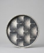 Handmade Mother of Pearl  Gray Round Serving Tray – White Crane Design | 45 cm - Image 2