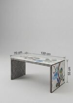 Luxury Mother-of-Pearl Floral Console Table – Handcrafted Wooden Statement Piece - Image 3