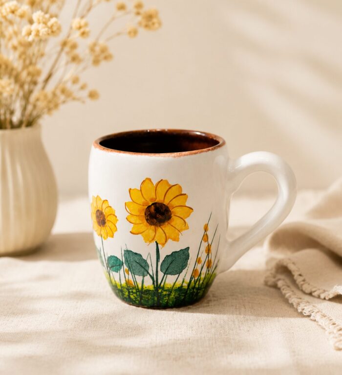 Handmade Sunflower  Mug – Hand-Painted Coffee & Tea Cup - Image 1