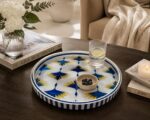 Ivory Crane Round Serving Tray – Handmade Mother of Pearl Inlay - Image 2