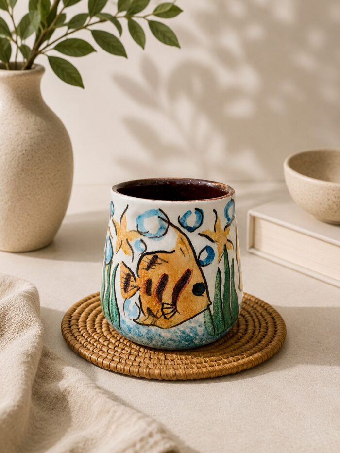Handmade Tropical Fish  Mug – Hand-Painted Coastal Coffee Cup - Image 2