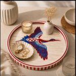 Handcrafted Flying Crane Decorative Tray – 45 CM Round Serving Tray - Image 2