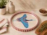 Handcrafted Blue Crane Decorative Serving Tray-45 CM